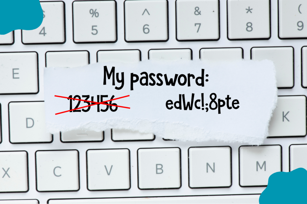 An image of a laptop keyboard with a paper written Strong Admin Passwords: Ways to Secure Your WordPress Site