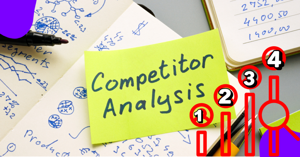 a sticker on top of a book written competitor analysis