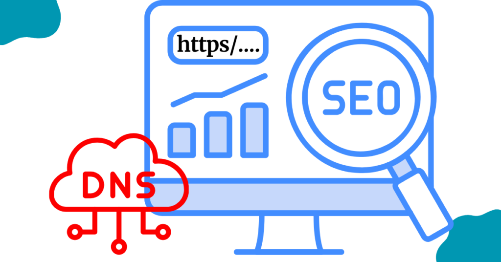 A blog banner illustrating Domain Name System connection to SEO