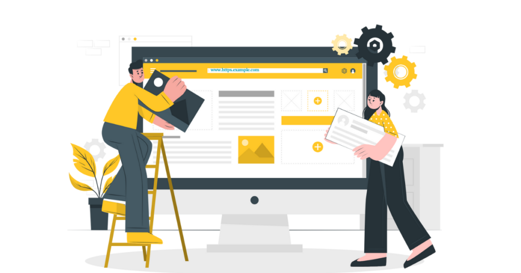 An image illustrating website buildup 