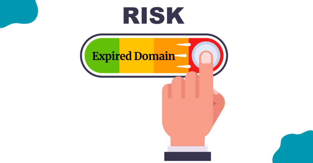 An image showing a risky sign and an expired domain name on it