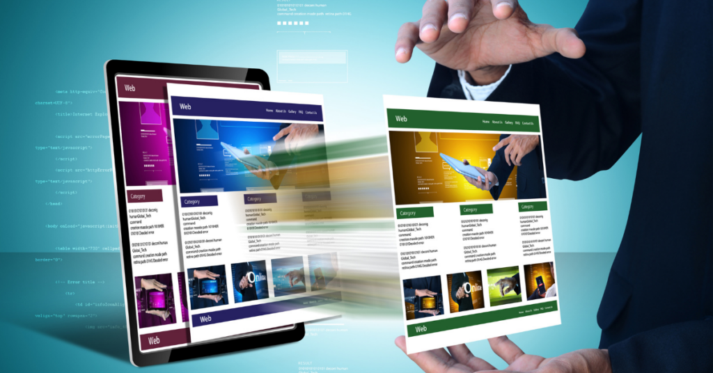 An image of different web page builders