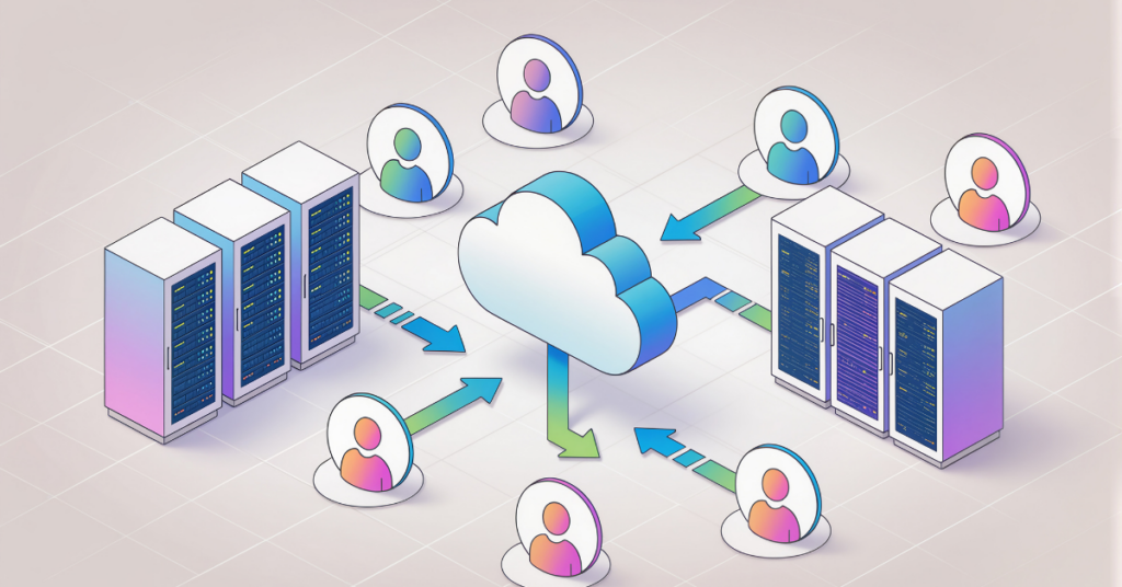 Connecting users and servers in a vibrant shared hosting network ecosystem