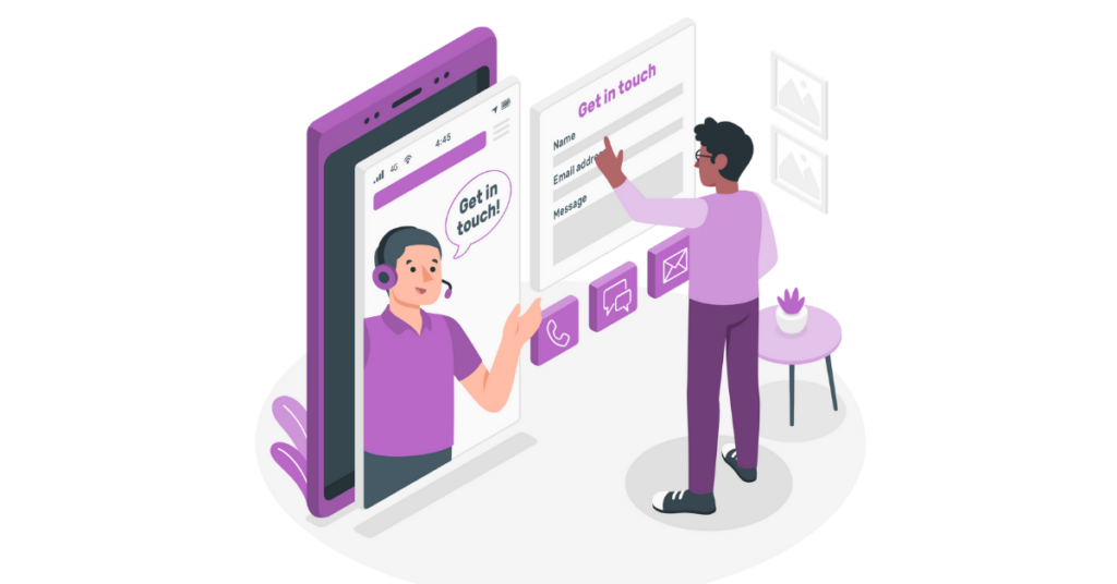 Get in touch email option for website