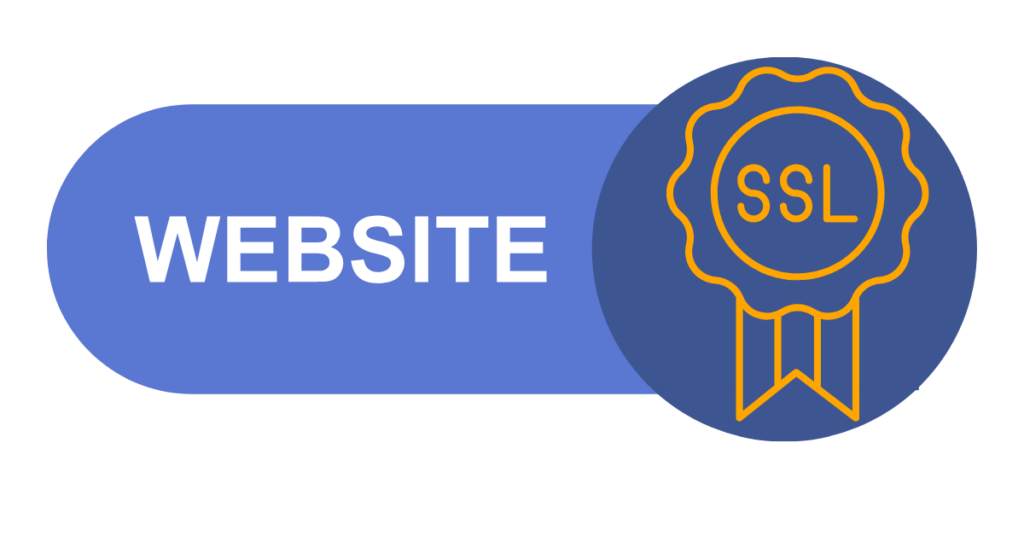 Website button with an SSL certificate icon