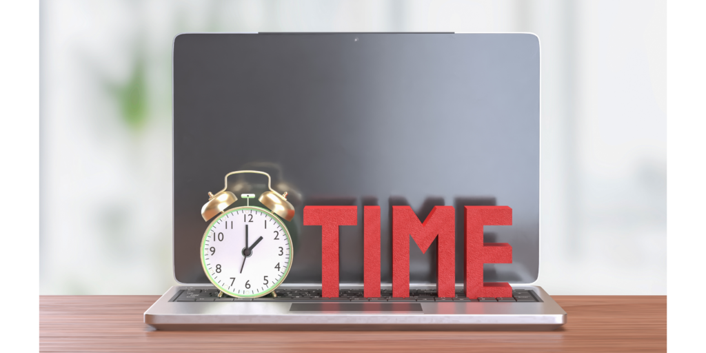The Alarm clock and Text for Time concept 3d Rendering.