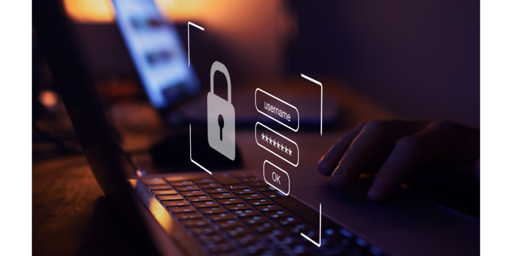login and password, hosting security concept, data protection and secured internet access