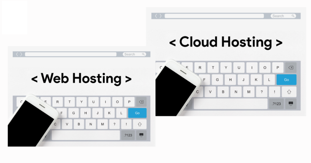 web hosting vs cloud hosting concept