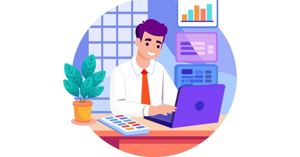An accountant character visual illustration accounting firms website hosting