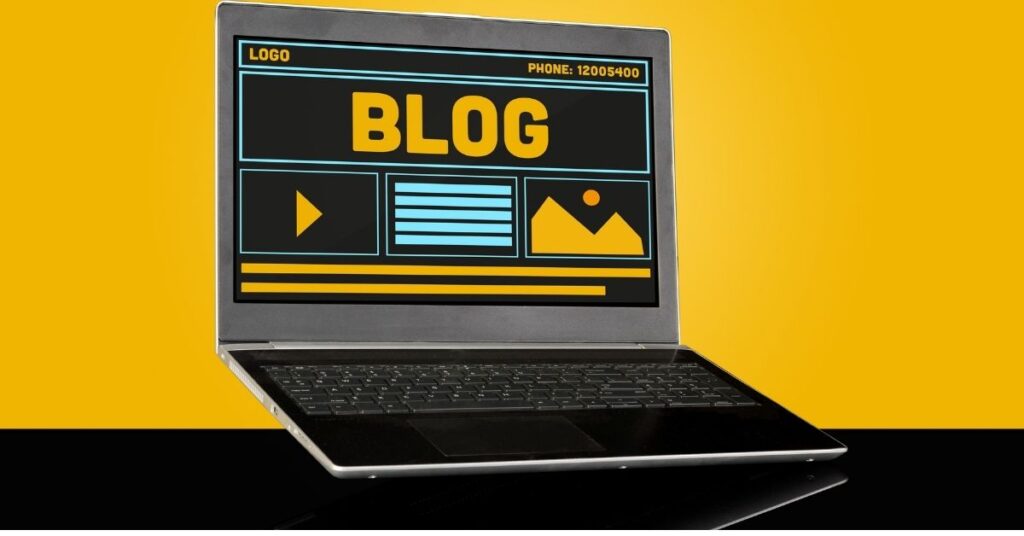 Blog Blogging Homepage Website UI Concept on Laptop