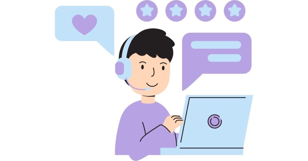 Customer Support Agent Illustration support for fitness website hosting