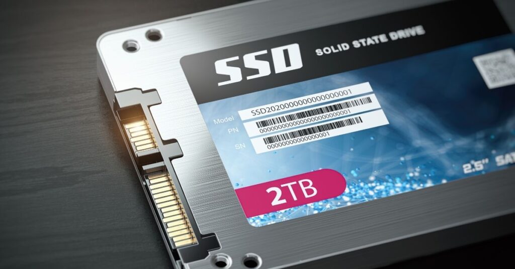 SSD state solid drives disk on black background