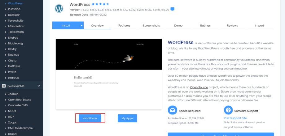 How To Install WordPress Using Softaculous