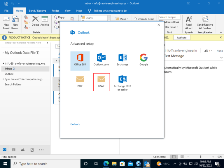 How to Connect Cloudoon Email to Microsoft Outlook 2019