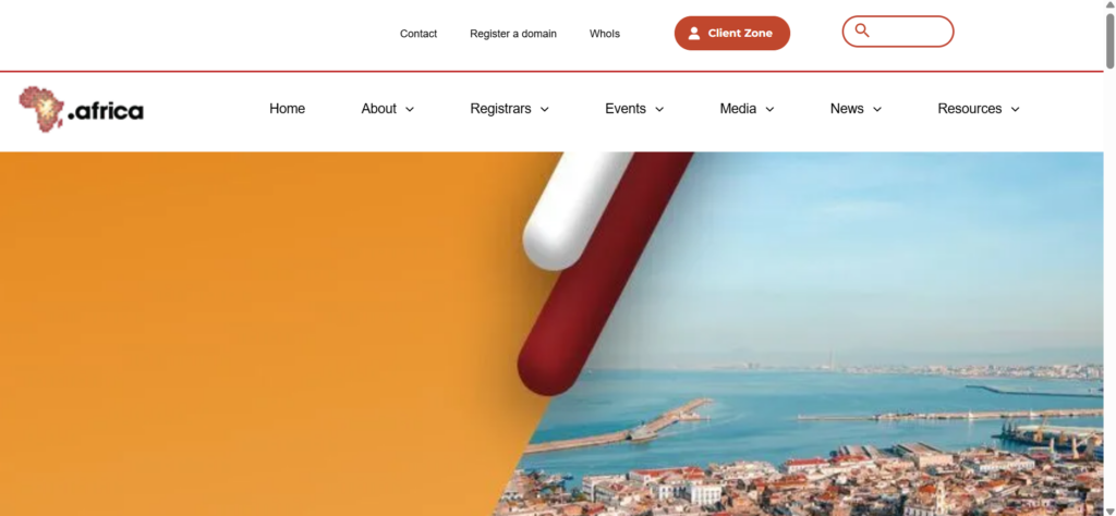 a screenshot of Africa Registry