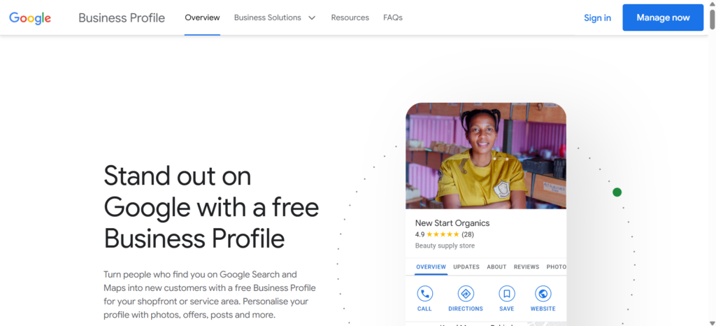 a screenshot of google business profile