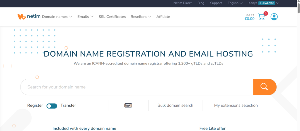 a screenshot of Netim