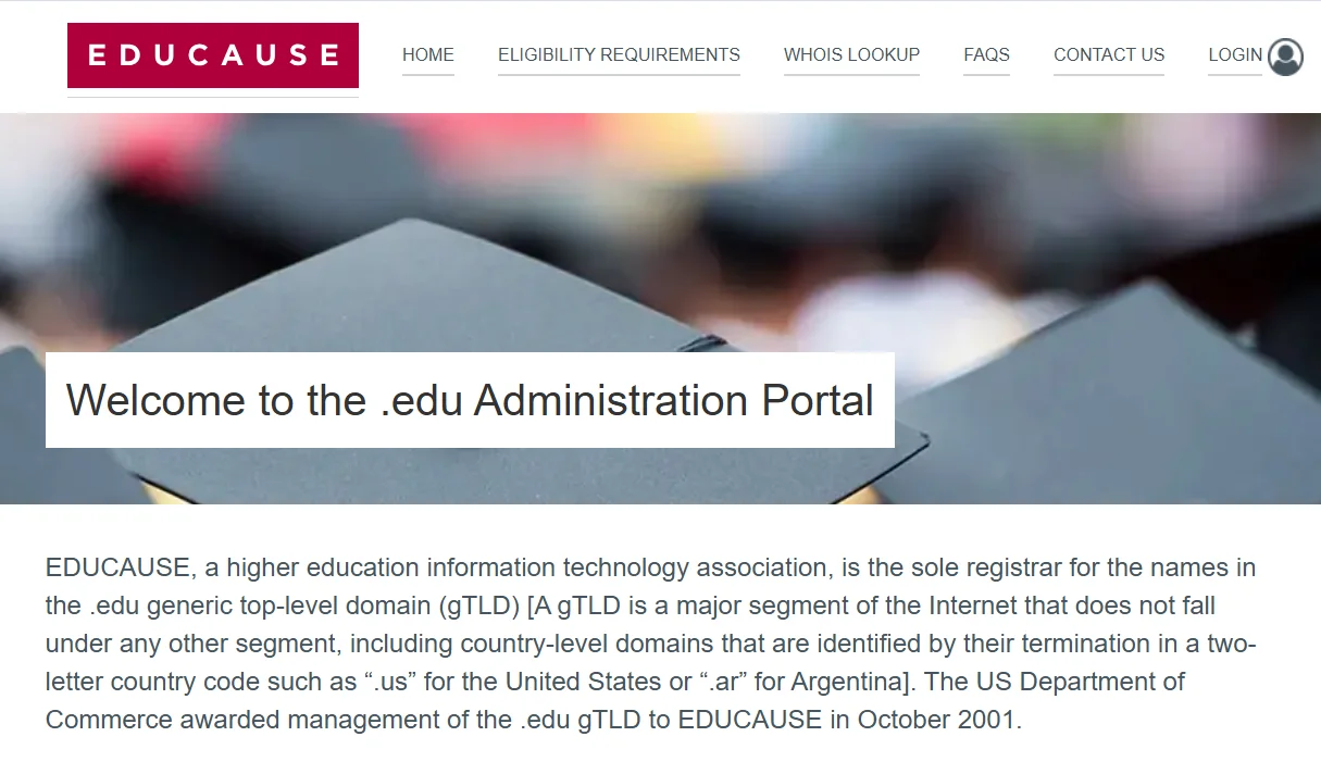What is a edu domain educause