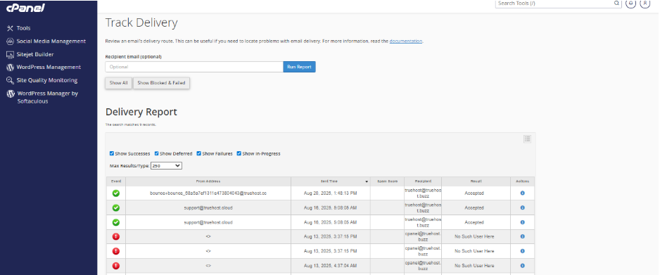 Track email delivery