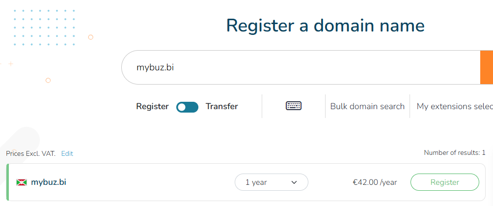 bi domain registration