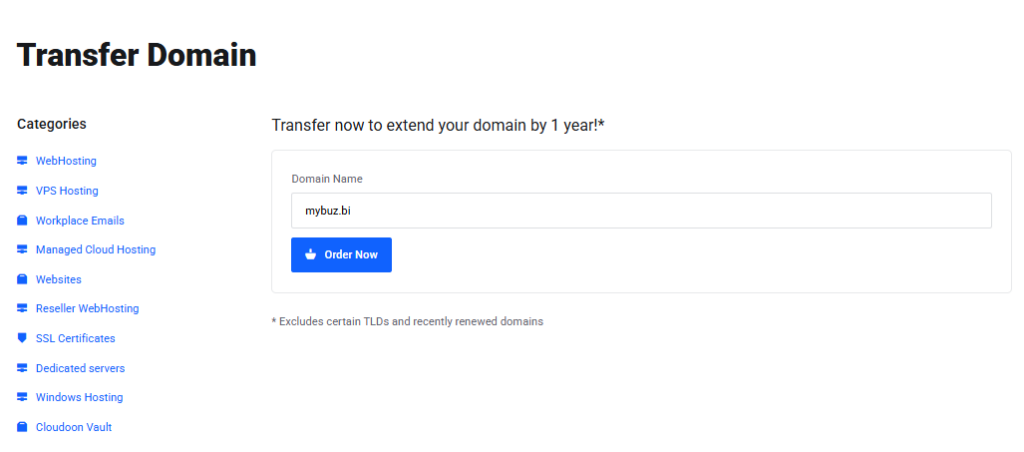 how to transfer a domain
