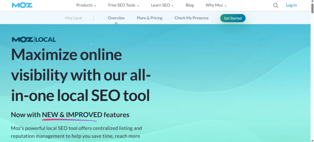 a screenshot of moz local