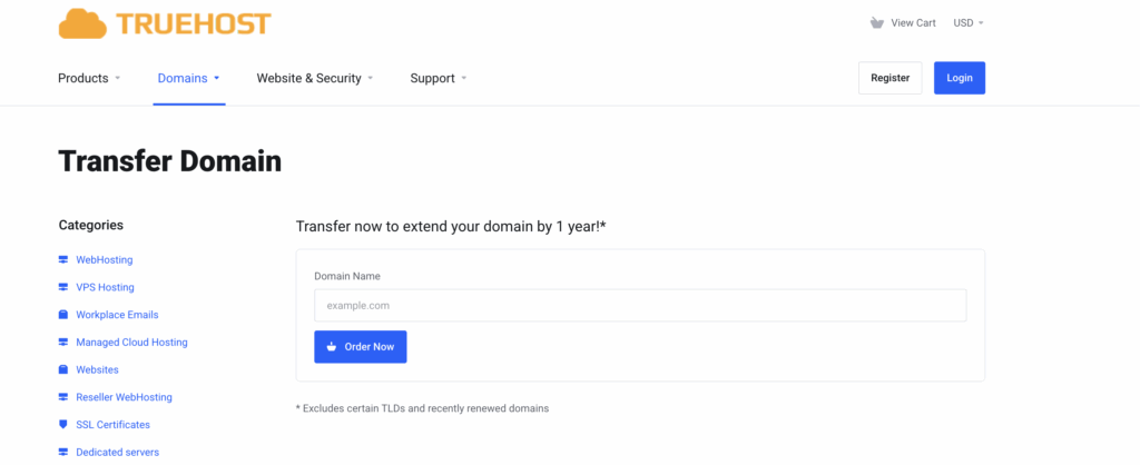 how to transfer a domain