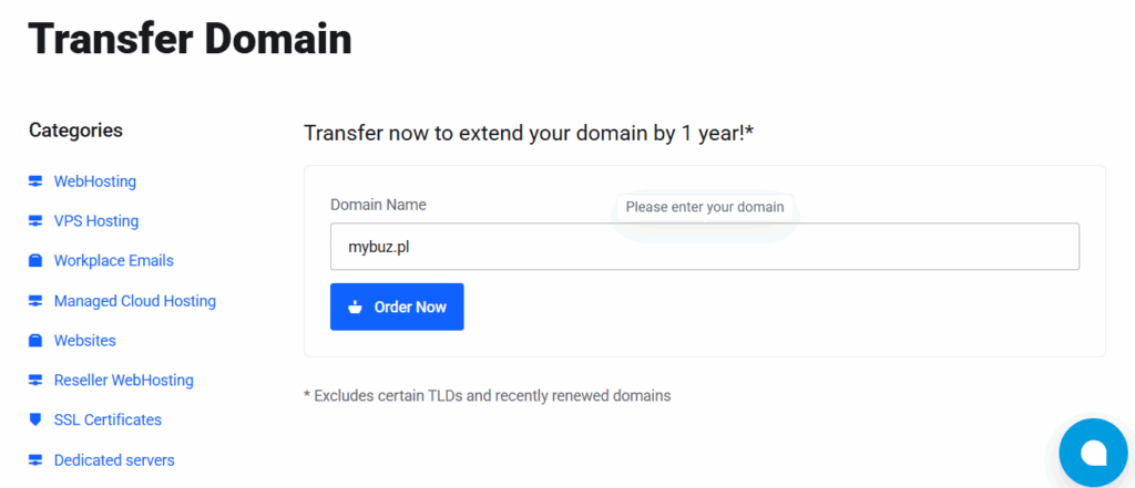 how to transfer a domain poland