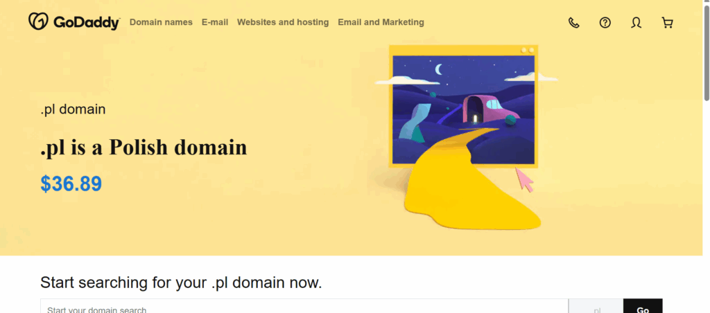 a screenshot of godaddy