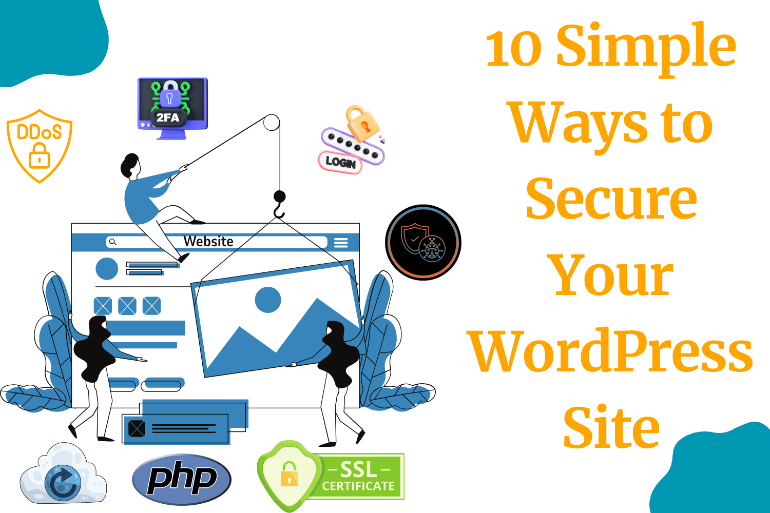 A blog banner on 10 Simple Ways to Secure Your WordPress Site for TrueHost brand