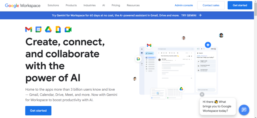 a screenshot of Google Workspace