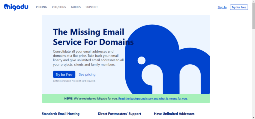 a screenshot of Migadu