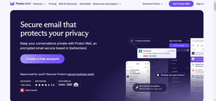 a screenshot of Protonmail