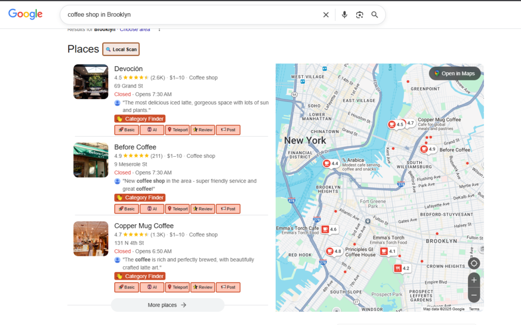 coffee shop in Brooklyn