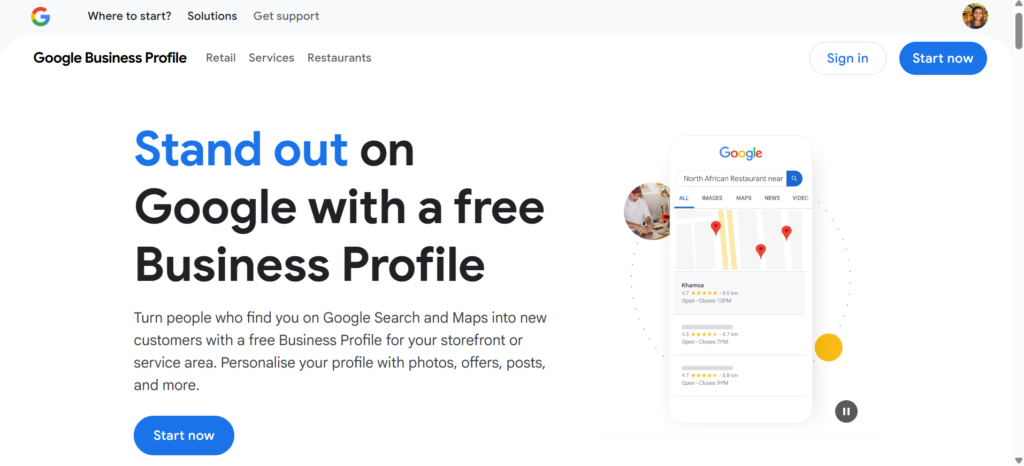 a screenshot of google business profile