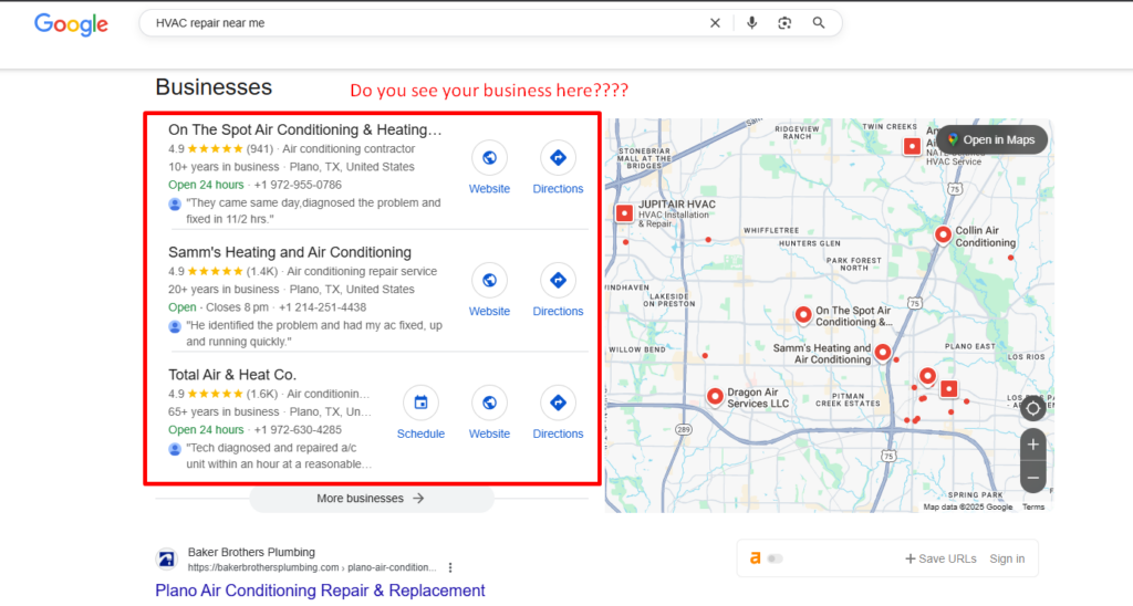 When someone searches "HVAC repair near me"