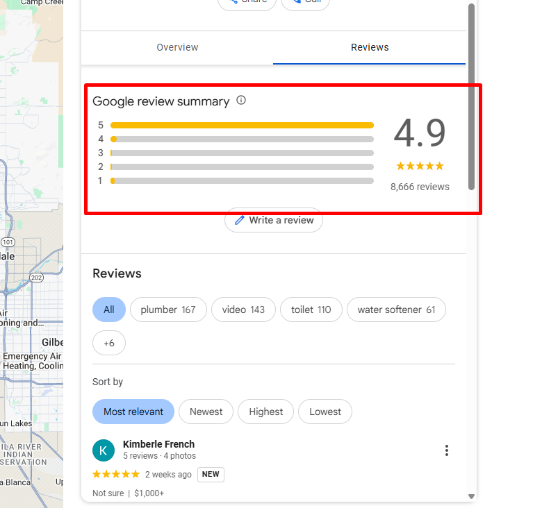 google business profile reviews