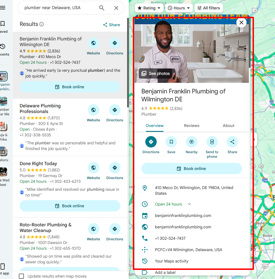 Google Business Profile example