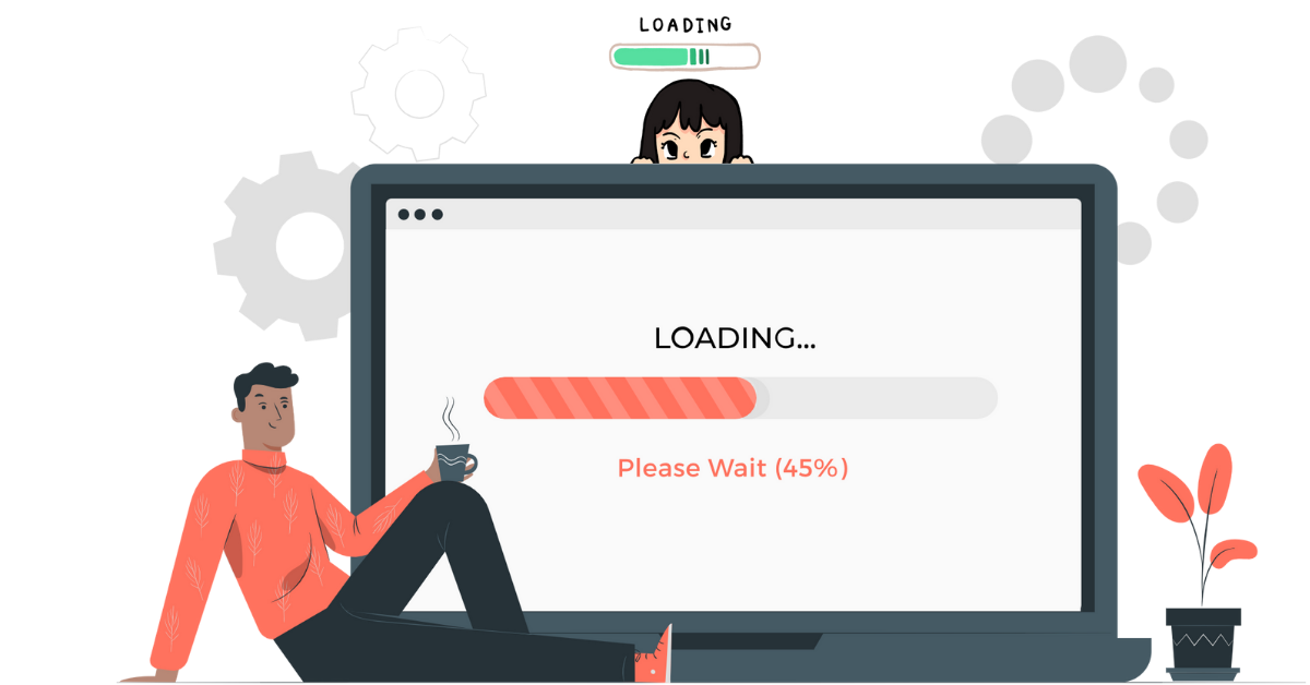 An image illustrating a slow loading website on the topic Why Your Website Loads Slowly