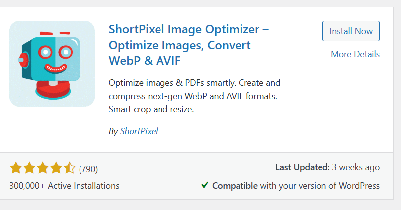 a screenshot of ShortPixel image Optimizer plugin