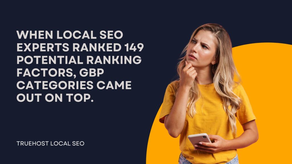 When local SEO experts ranked 149 potential ranking factors, GBP categories came out on top.