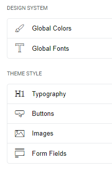 a screenshot of design and theme style options