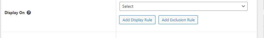 a screenshot of display conditions section
