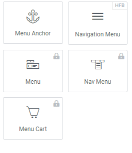 a screenshot of menu widgets