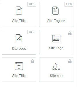 a screenshot of site title widgets