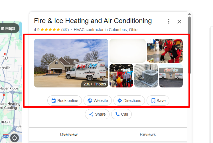 photos uploaded to a google business profile