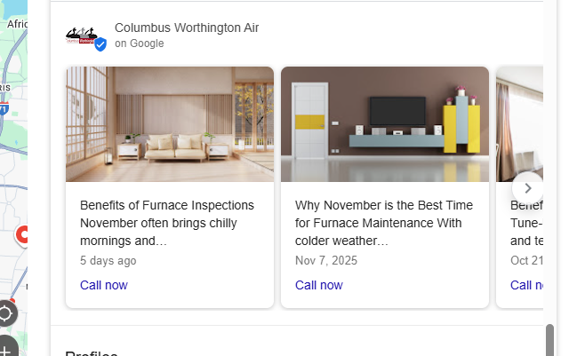 posts on a google business profile