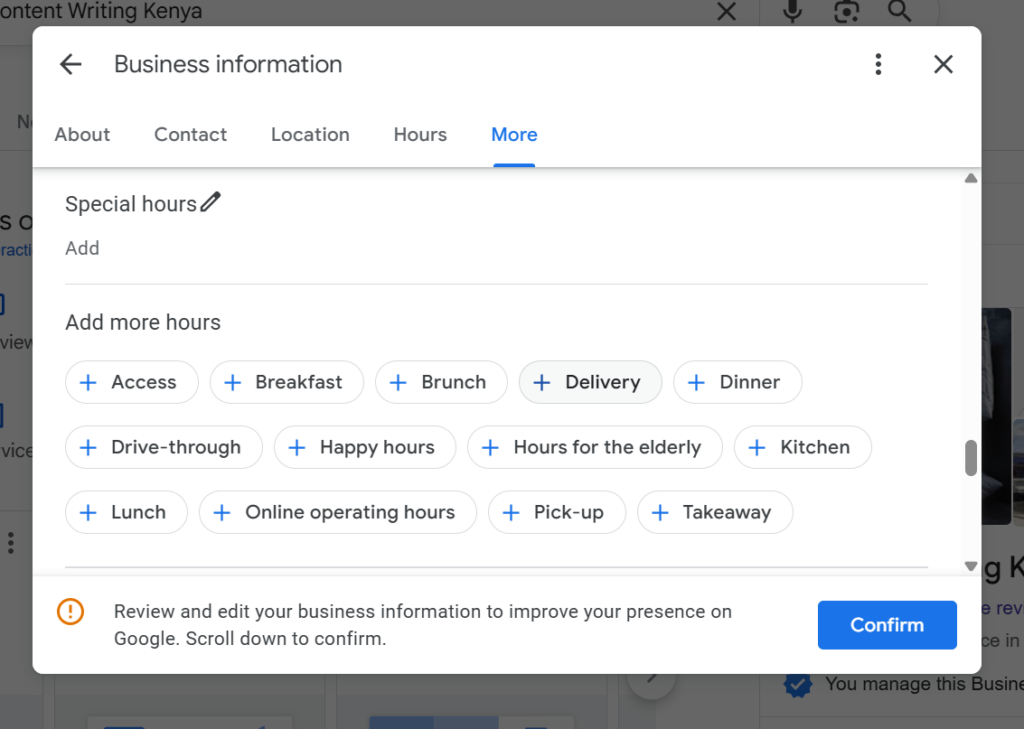 incomplete gbp profile