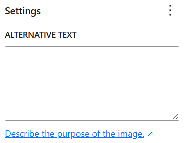 a screenshort of alternative text section in wordpress