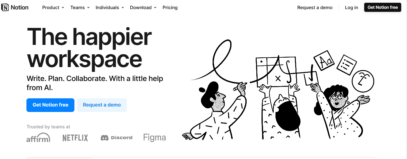 image of notion website